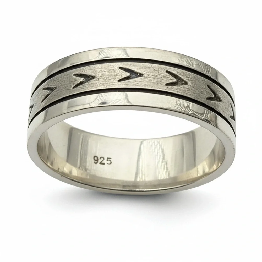 Sterling Silver 11.5 Statement or engagement ring 5.2 wide millimeters 20.21 G - Picture 3 of 5